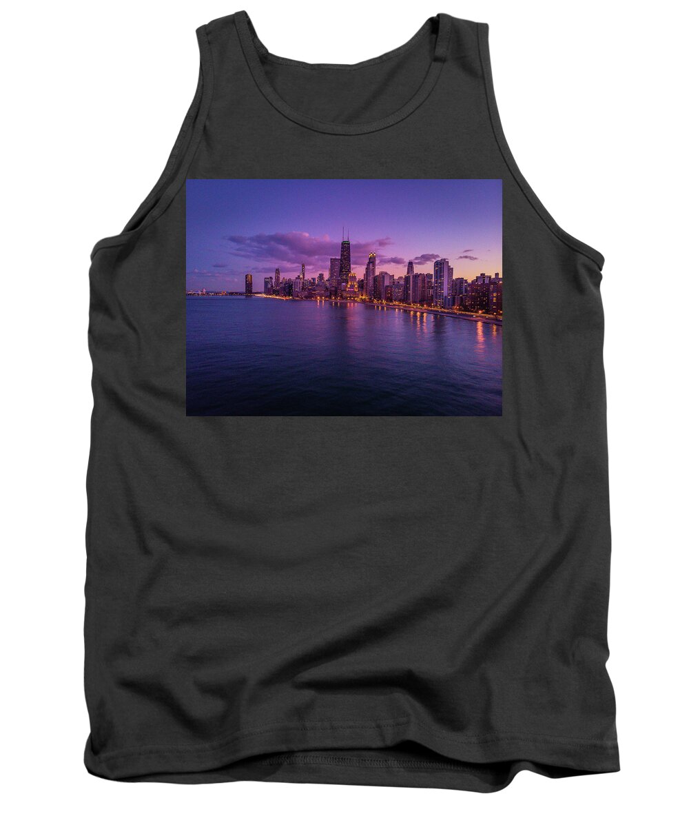 Chicago Tank Top featuring the photograph Chicago Sunset #1 by Bobby K