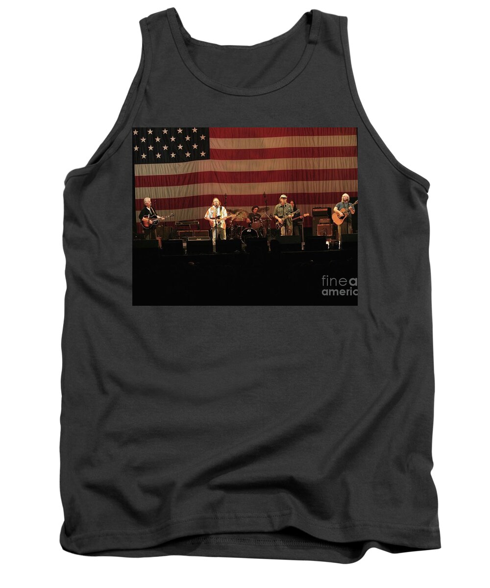 Crosby Stills And Nash Tank Top featuring the photograph Crosby Stills Nash and Young #7 by Concert Photos