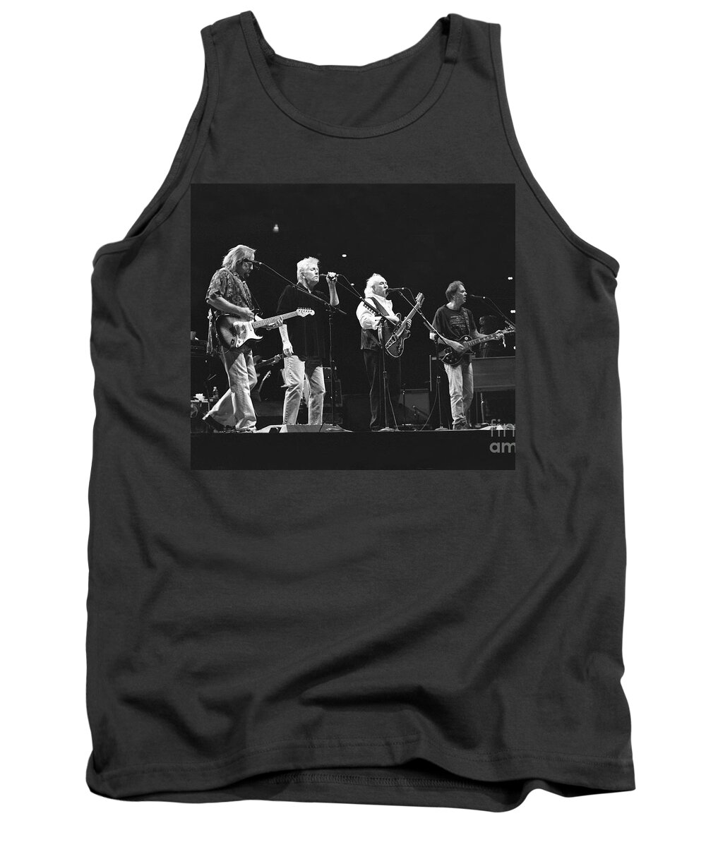 Neil Young Tank Top featuring the photograph CSNY Reunion #2 by Concert Photos