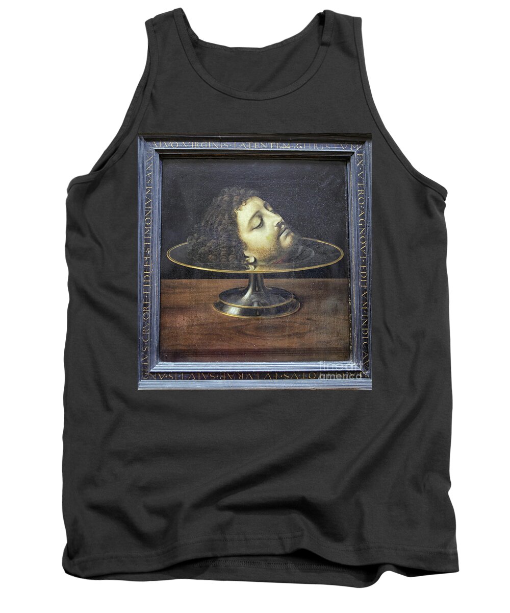 1507 Tank Top featuring the photograph Head of John the Baptist, 1507, with frame and inscription -- by by Patricia Hofmeester