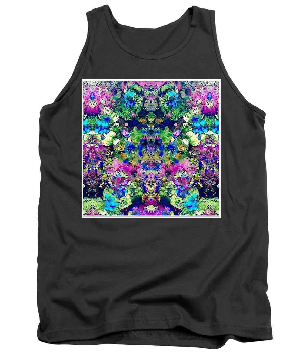 Psychedelic Denoting Or Having An Intense Tank Top featuring the digital art Psychedelic #2 by Don Wright