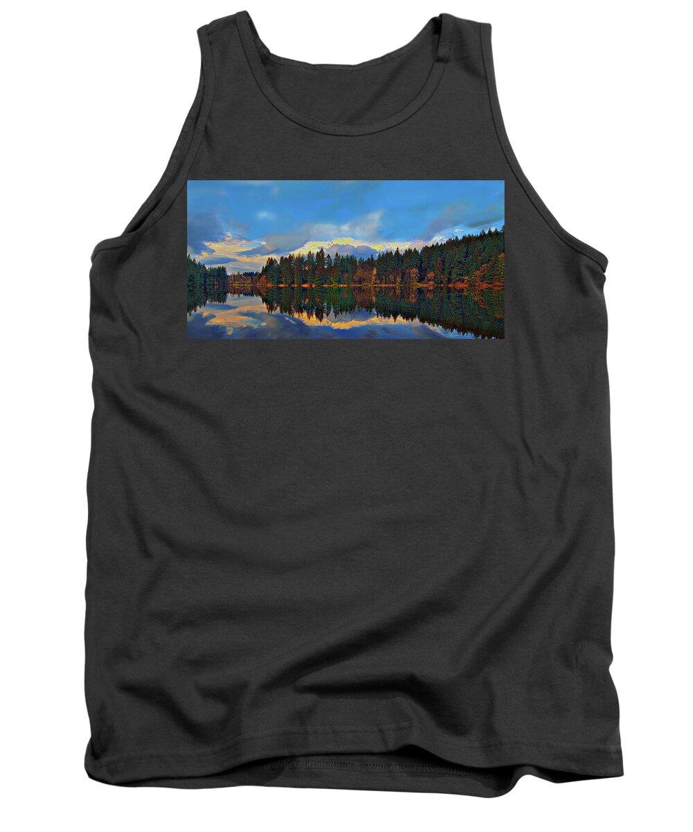 Round Lake Reflections Tank Top featuring the photograph Round Lake Reflections by John Christopher