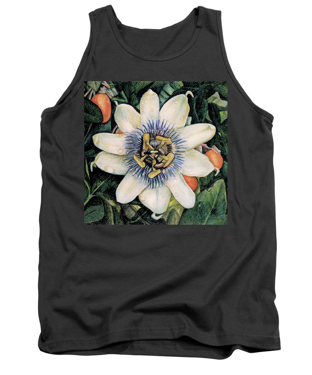 Passionflower Tank Top featuring the pastel Summer Passion by Tara D Kemp