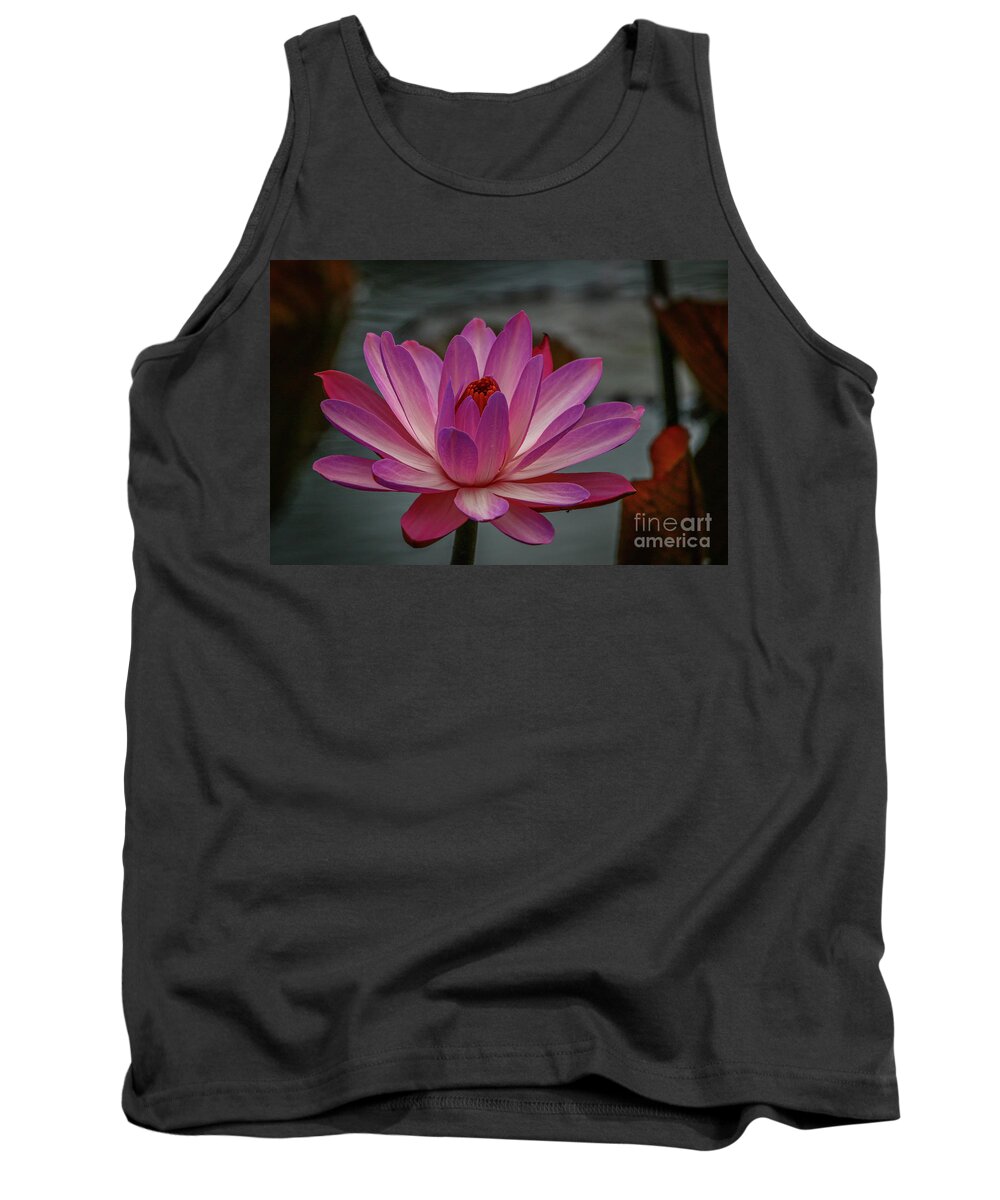 Lily Tank Top featuring the photograph White City Lily #1 by Tom Claud