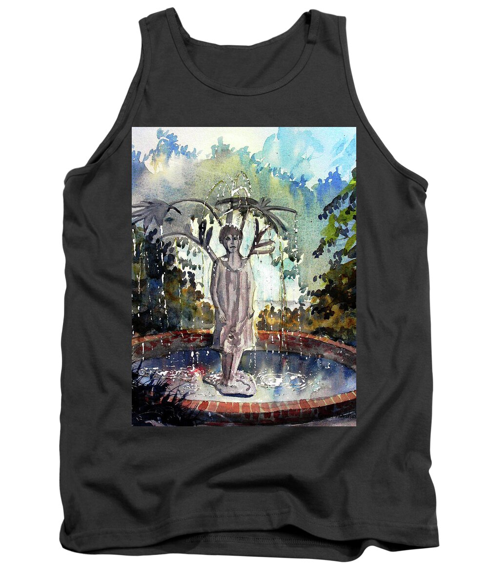 Glenn Marshall Artist Tank Top featuring the painting Why Does it always Rain on Me #1 by Glenn Marshall
