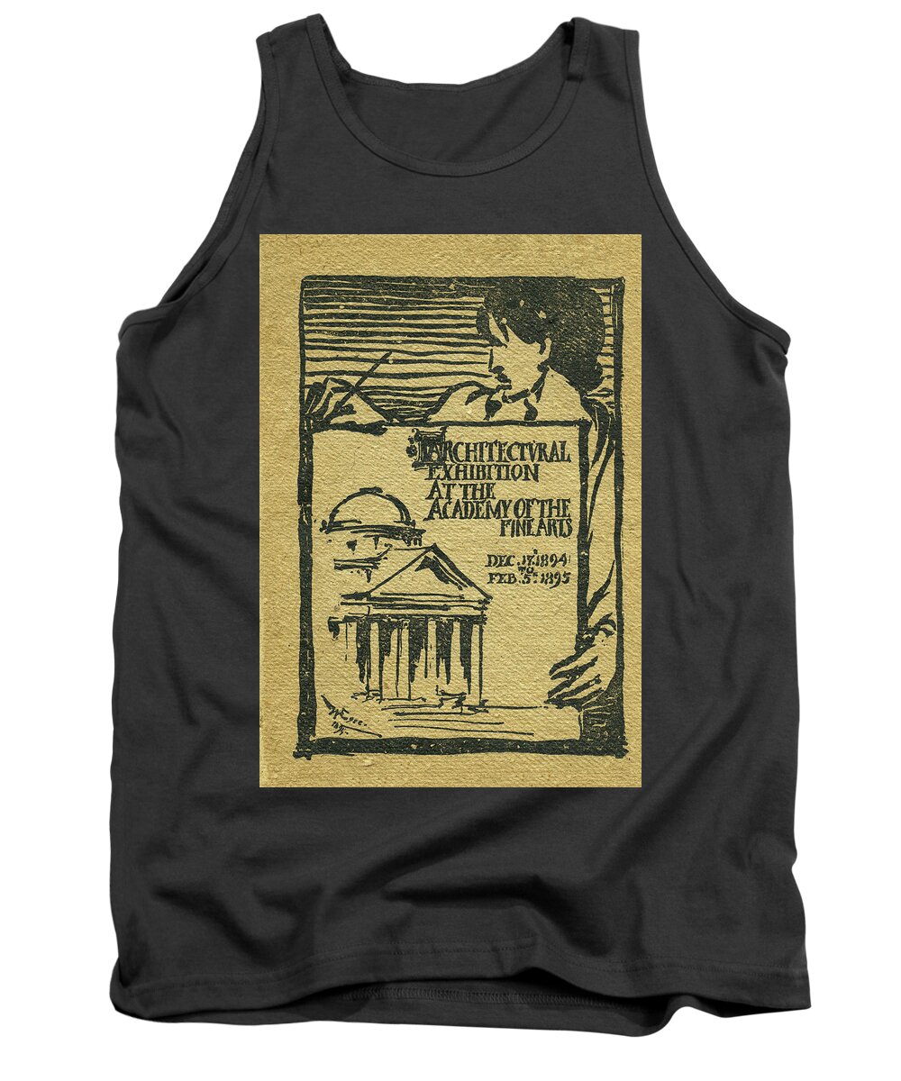 Pennsylvania Academy Of The Fine Arts Tank Top featuring the mixed media 1894-95 Catalogue of the Architectural Exhibition at the Pennsylvania Academy of the Fine Arts by Wilson Eyre Jr