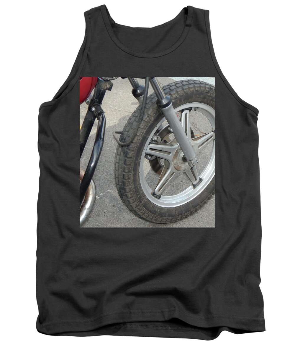 Engine Tank Top featuring the photograph Retro motorcycle and bike antique parts and elements #2 by Oleg Prokopenko