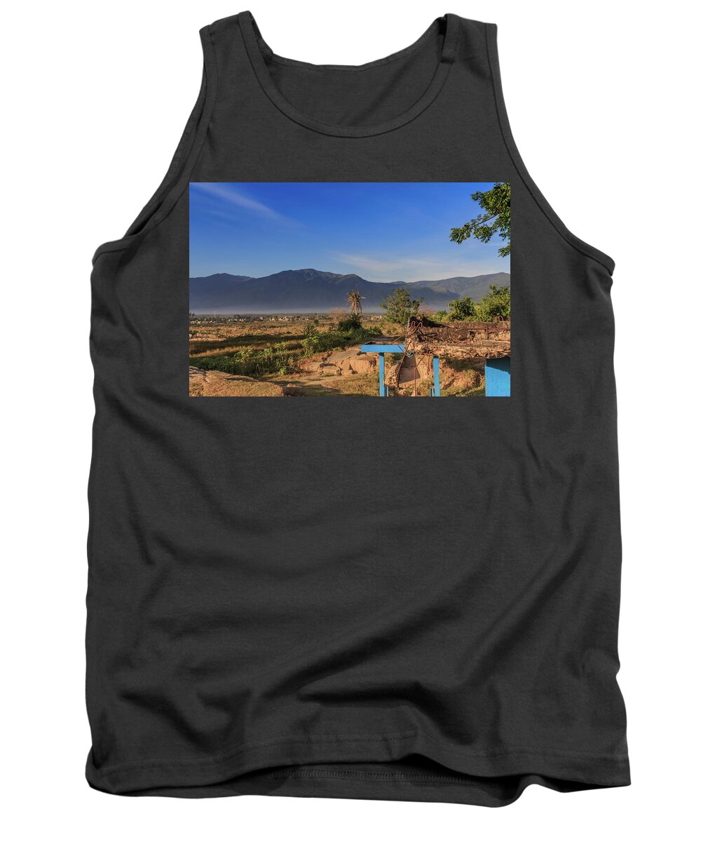 Beautiful Tank Top featuring the photograph A sunny morning at the village petobo lost due to liquefaction #30 by Mangge Totok