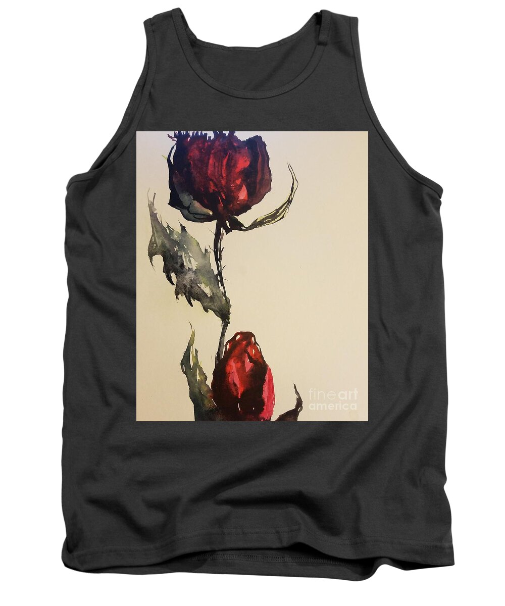 #55 2019 Tank Top featuring the painting #55 2019 #55 by Han in Huang wong