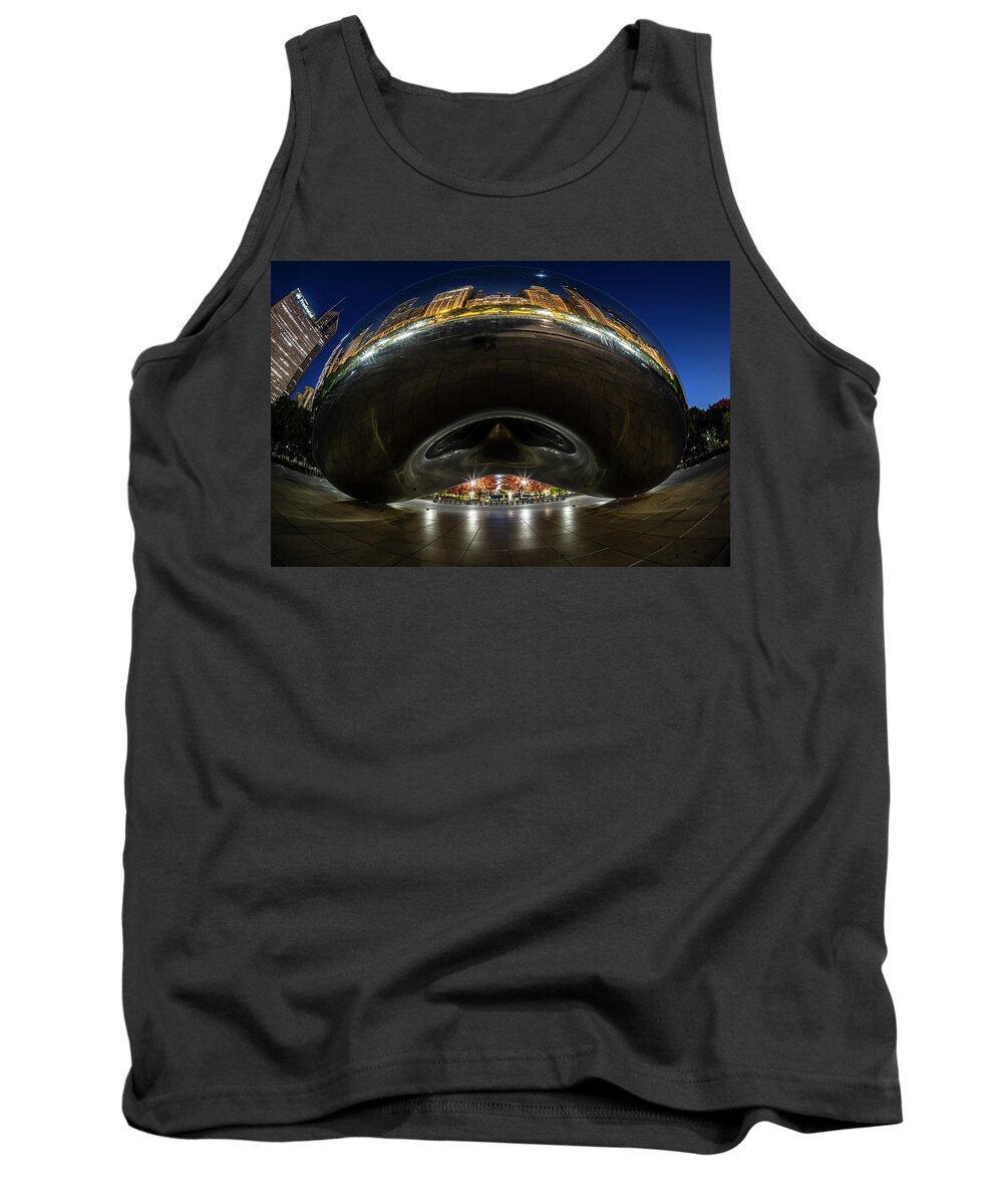 Bean Tank Top featuring the photograph A Fisheye perspective of Chicago's Bean by Sven Brogren