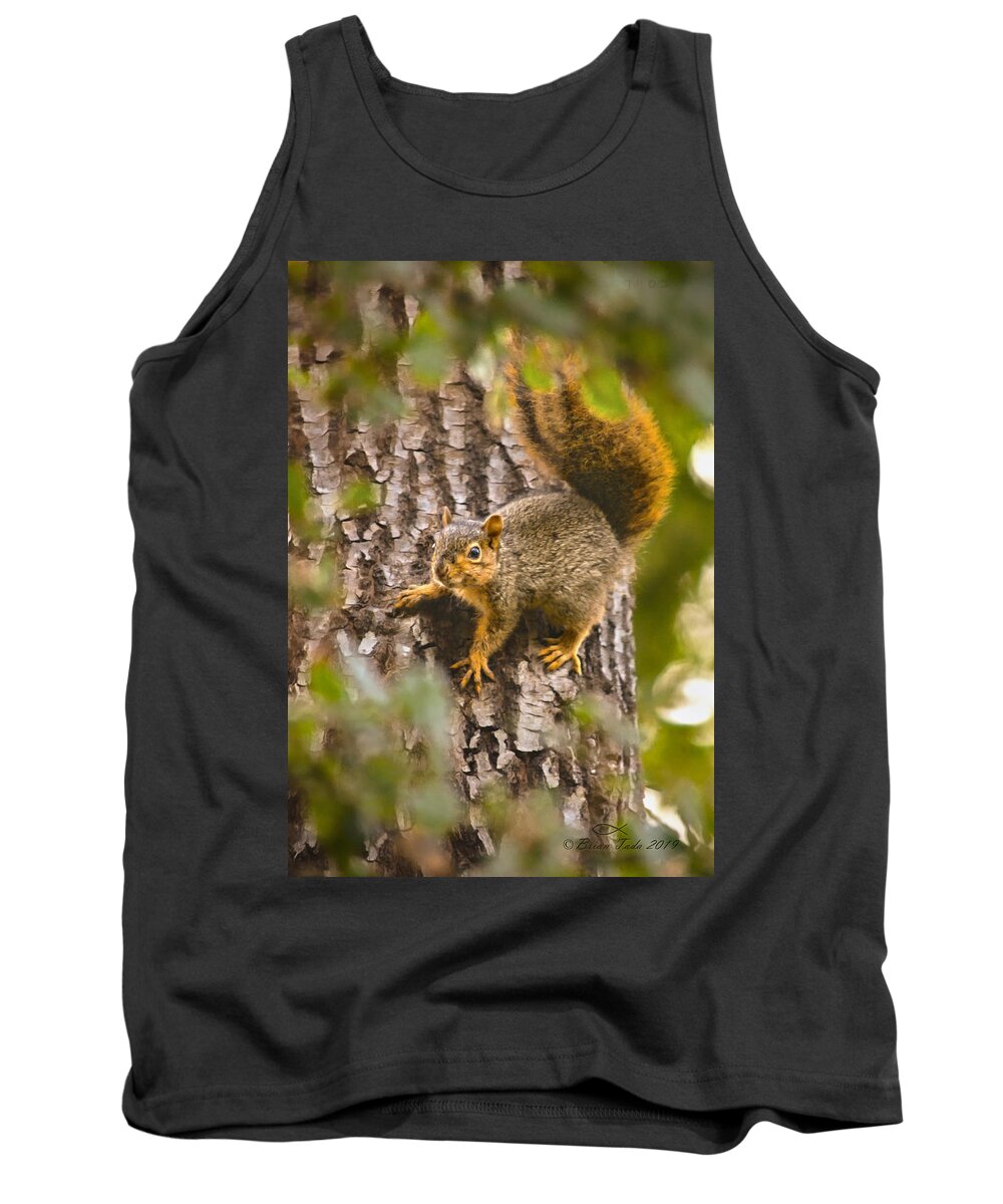 Nature Tank Top featuring the photograph Adorable Intruder, Painterly Version by Brian Tada
