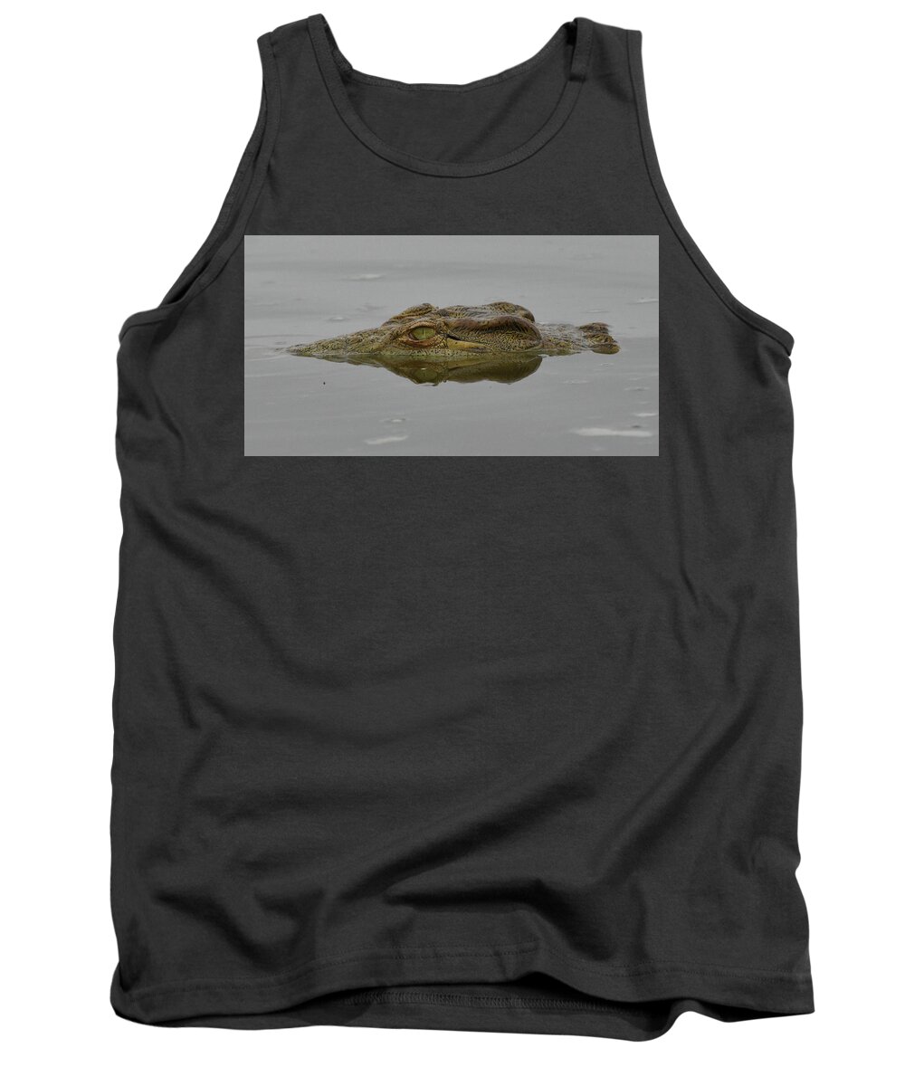 Croc Tank Top featuring the photograph African Crocodile by Ben Foster