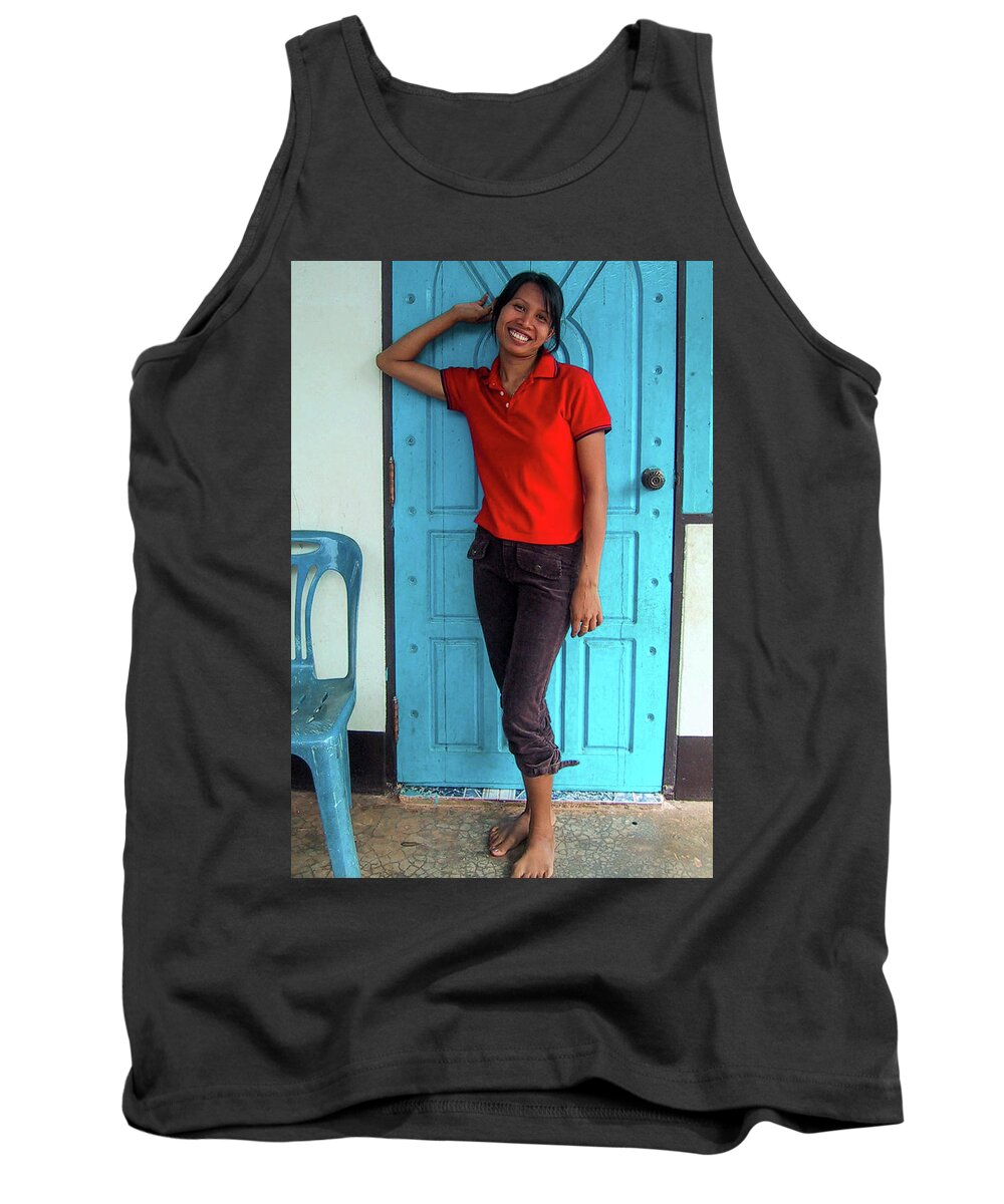 Girl Tank Top featuring the photograph Another lovely smile by Jeremy Holton