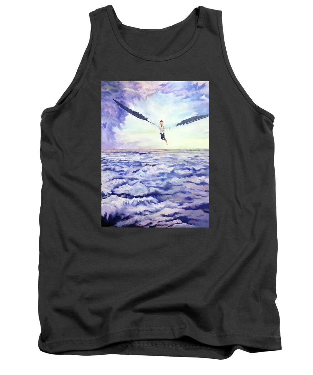 Purple Clouds Tank Top featuring the painting Ascension by Thomas Blood