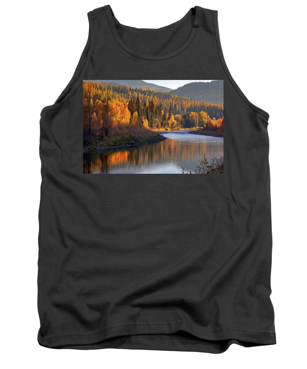 Flathead River Tank Top featuring the photograph Autumn Morning on the Middle Fork by Jack Bell