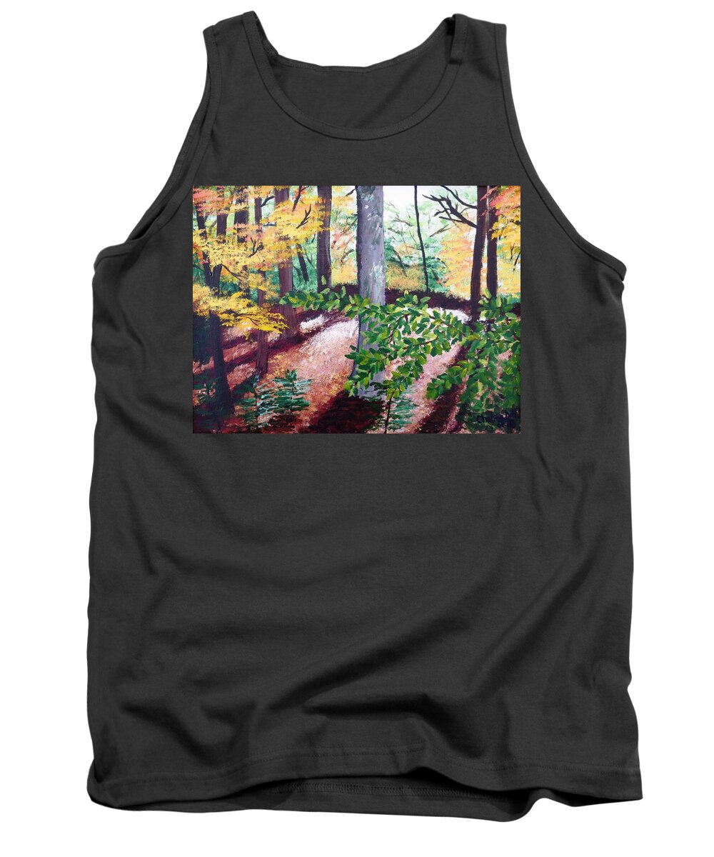  Tank Top featuring the painting Autumn Trees by C E Dill