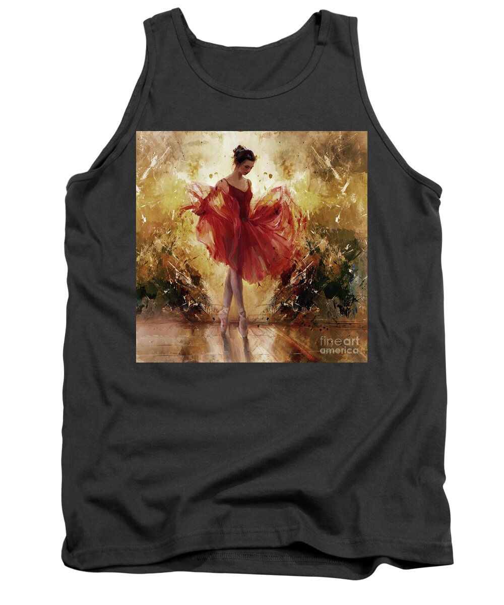 Ballerina Tank Top featuring the painting Ballet girl 8834J by Gull G