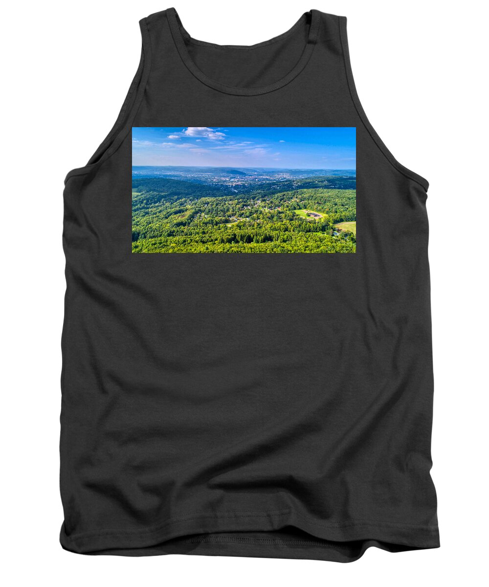 Finger Lakes Tank Top featuring the photograph Binghamton Aerial View by Anthony Giammarino