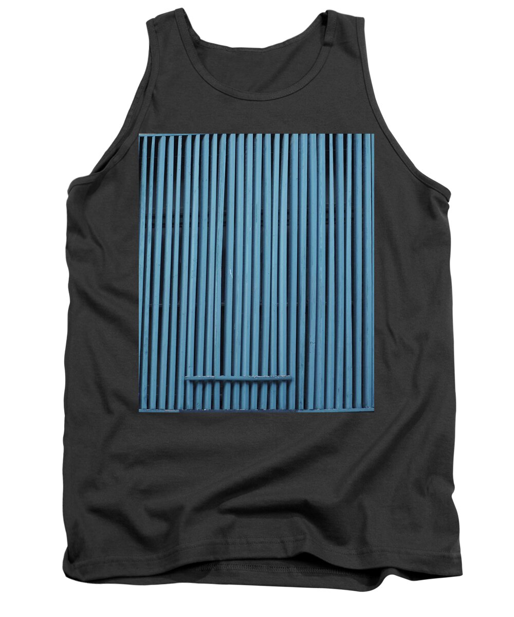 Blue Tank Top featuring the photograph Blue Verticals by Glory Ann Penington
