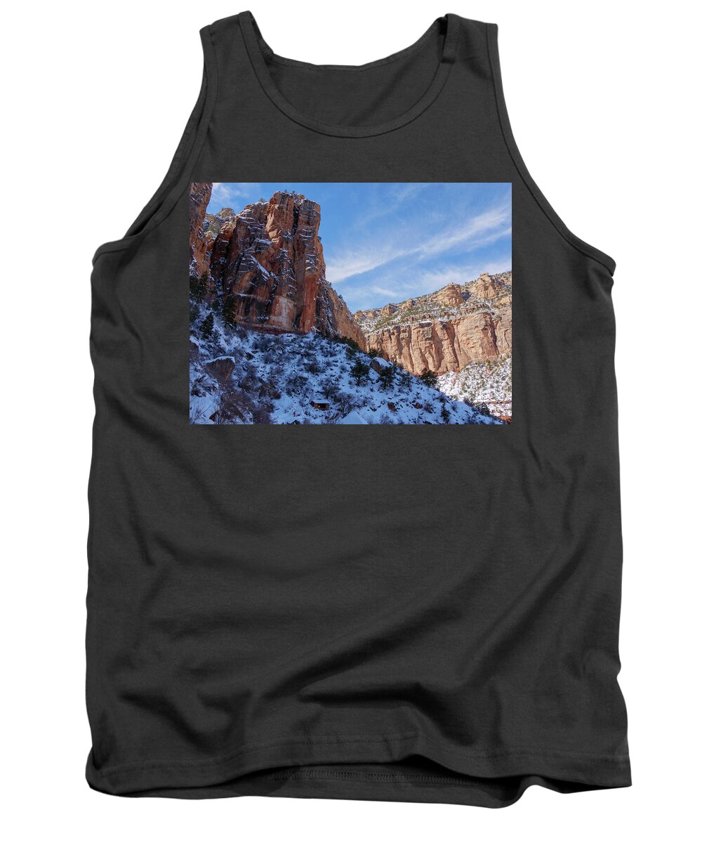 American Southwest Tank Top featuring the photograph Canyon Walls on the Bright Angel Trail by Todd Bannor