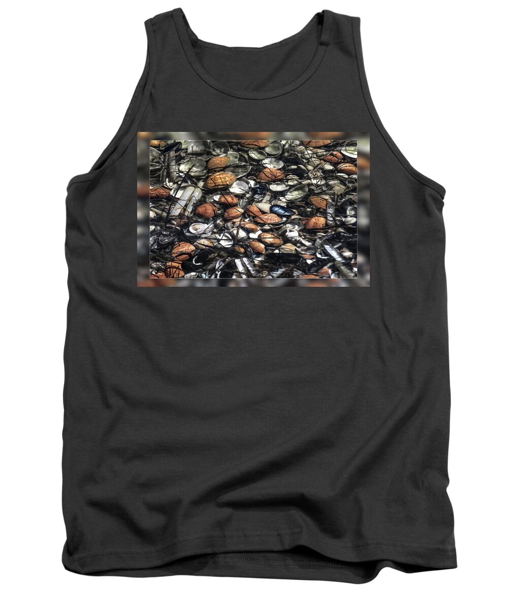 Card Tank Top featuring the photograph CARD Shells in the sea by Wolfgang Stocker