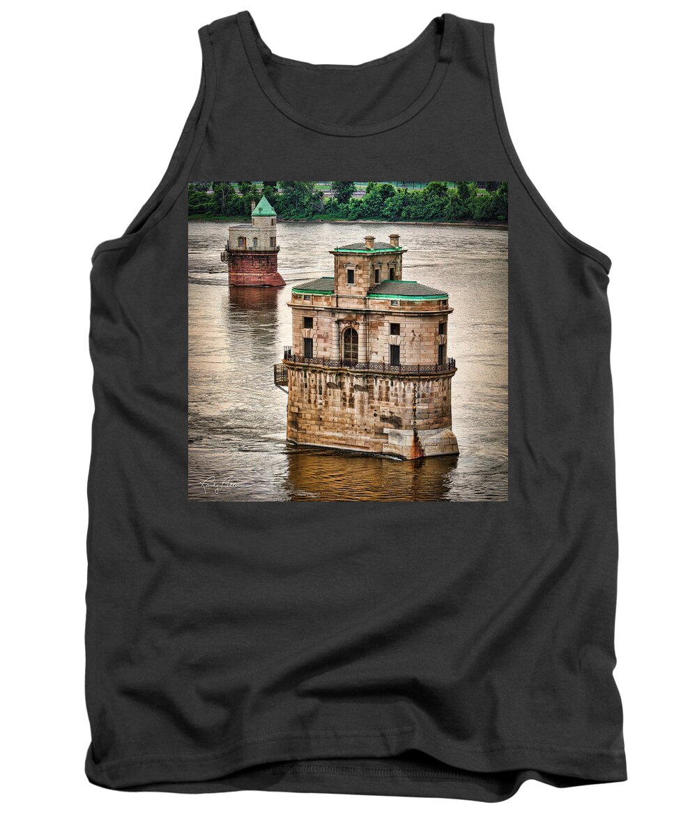 St. Louis Tank Top featuring the photograph Chain of Rocks Water Intakes by Randall Allen