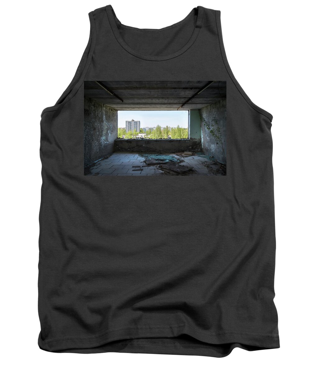 Abandoned Tank Top featuring the photograph Chernobyl Overview Pripyat by Roman Robroek