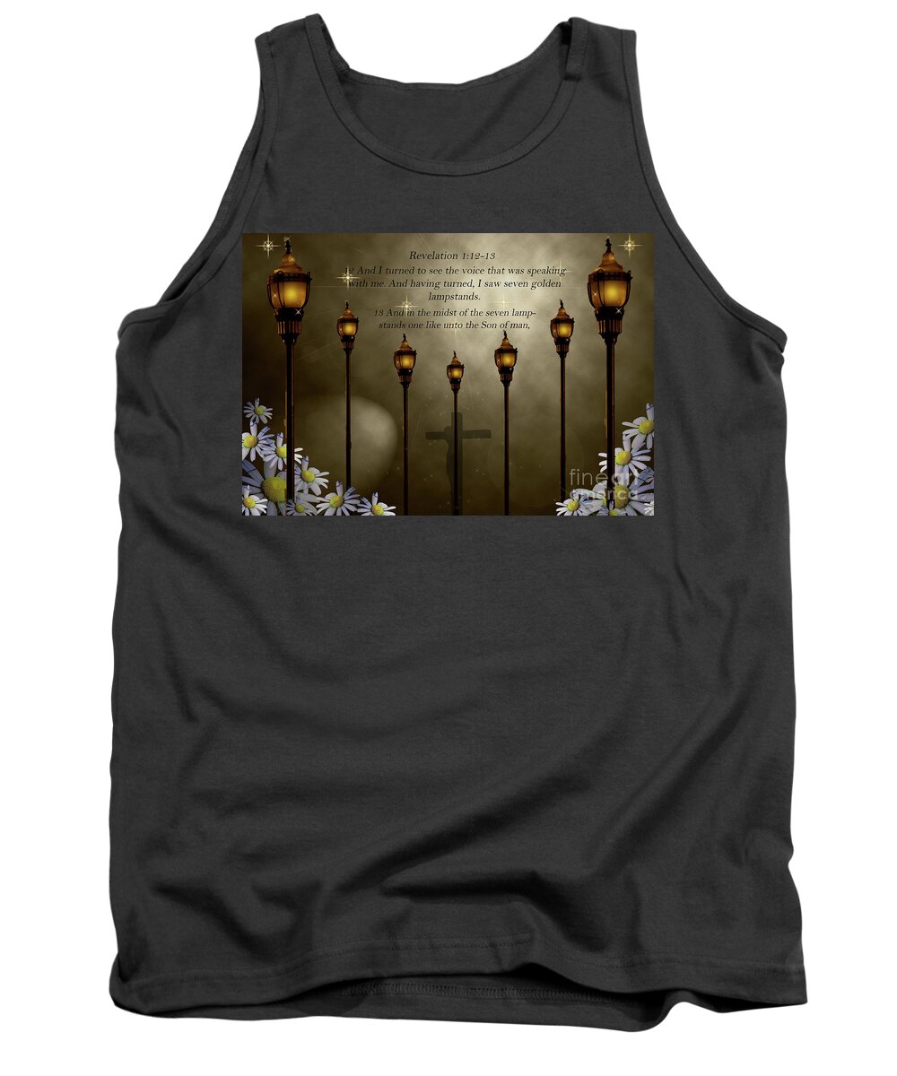 Christian Tank Top featuring the digital art Chriatian Image Revelation by Sandra J's