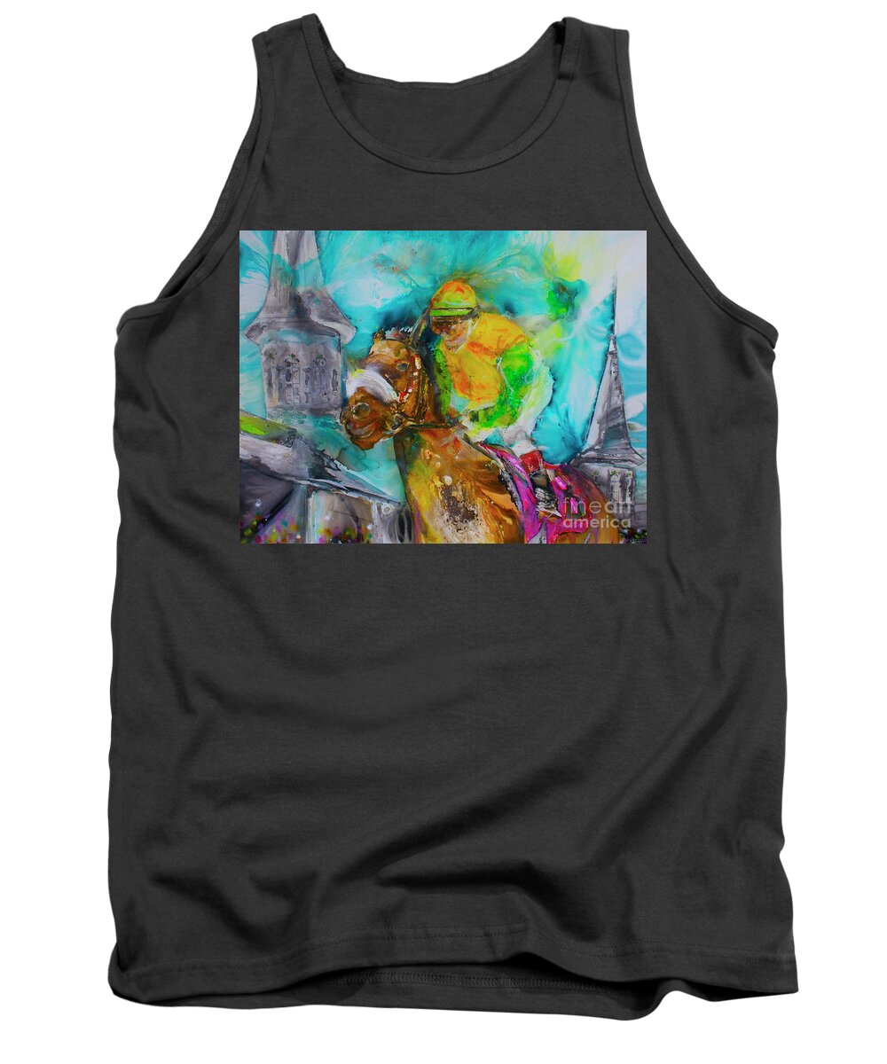 Churchill Downs Tank Top featuring the painting Churchill by Kasha Ritter