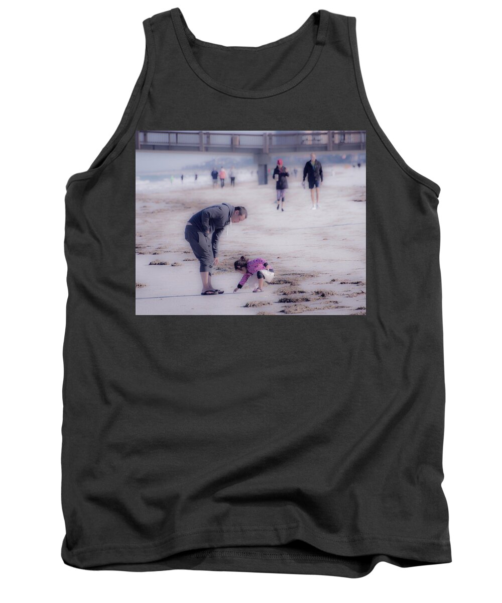 Florida Tank Top featuring the photograph Clearwater Beachcombing by Jeff Phillippi