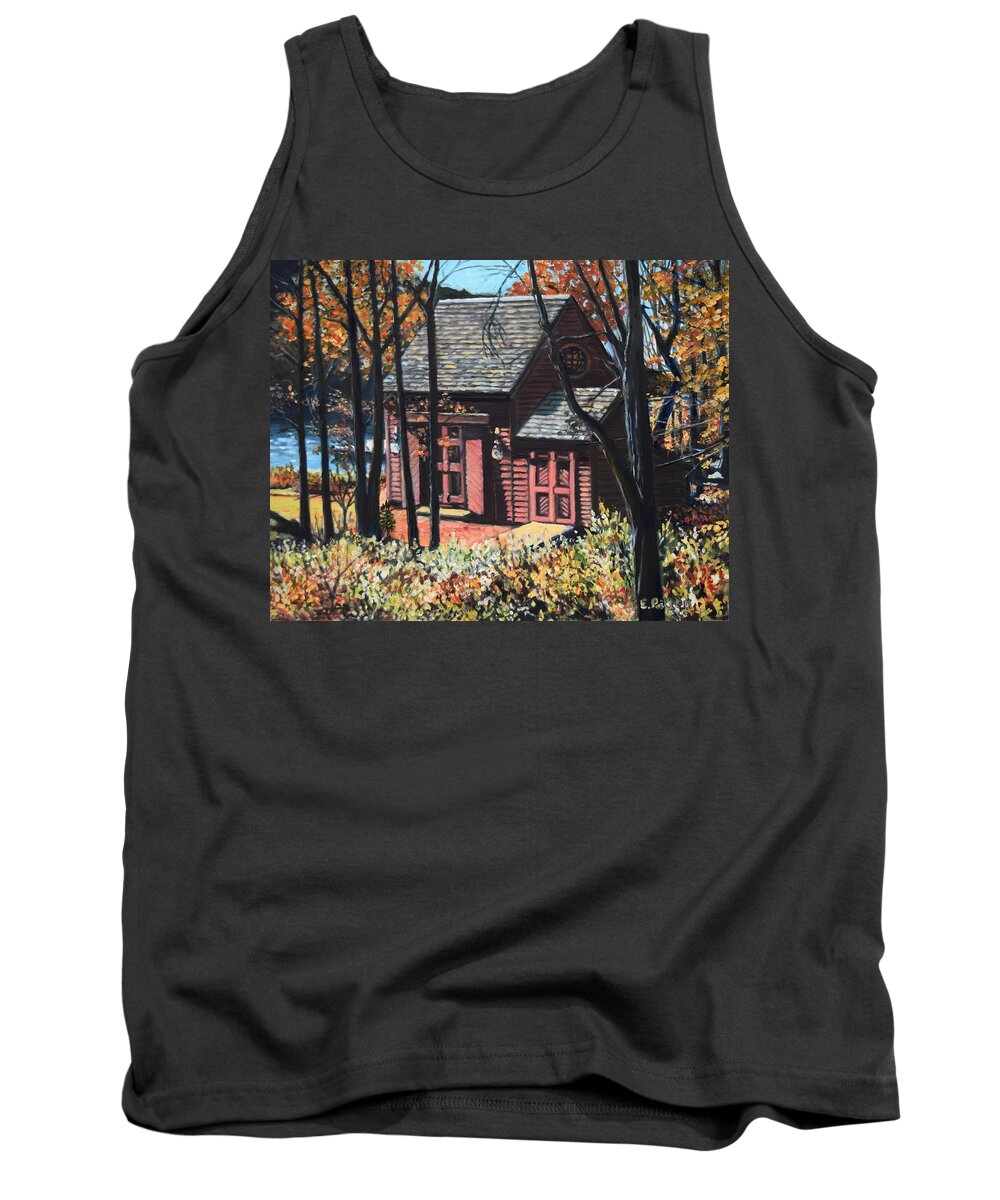 Cottage Tank Top featuring the painting Cottage On The Shore At Lobster Cove by Eileen Patten Oliver