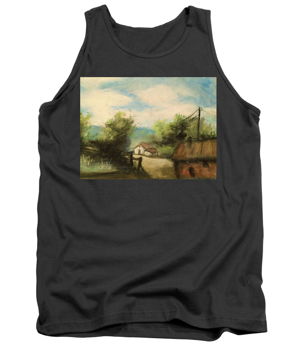 Country Painting Tank Top featuring the pastel Country Days by Jen Shearer