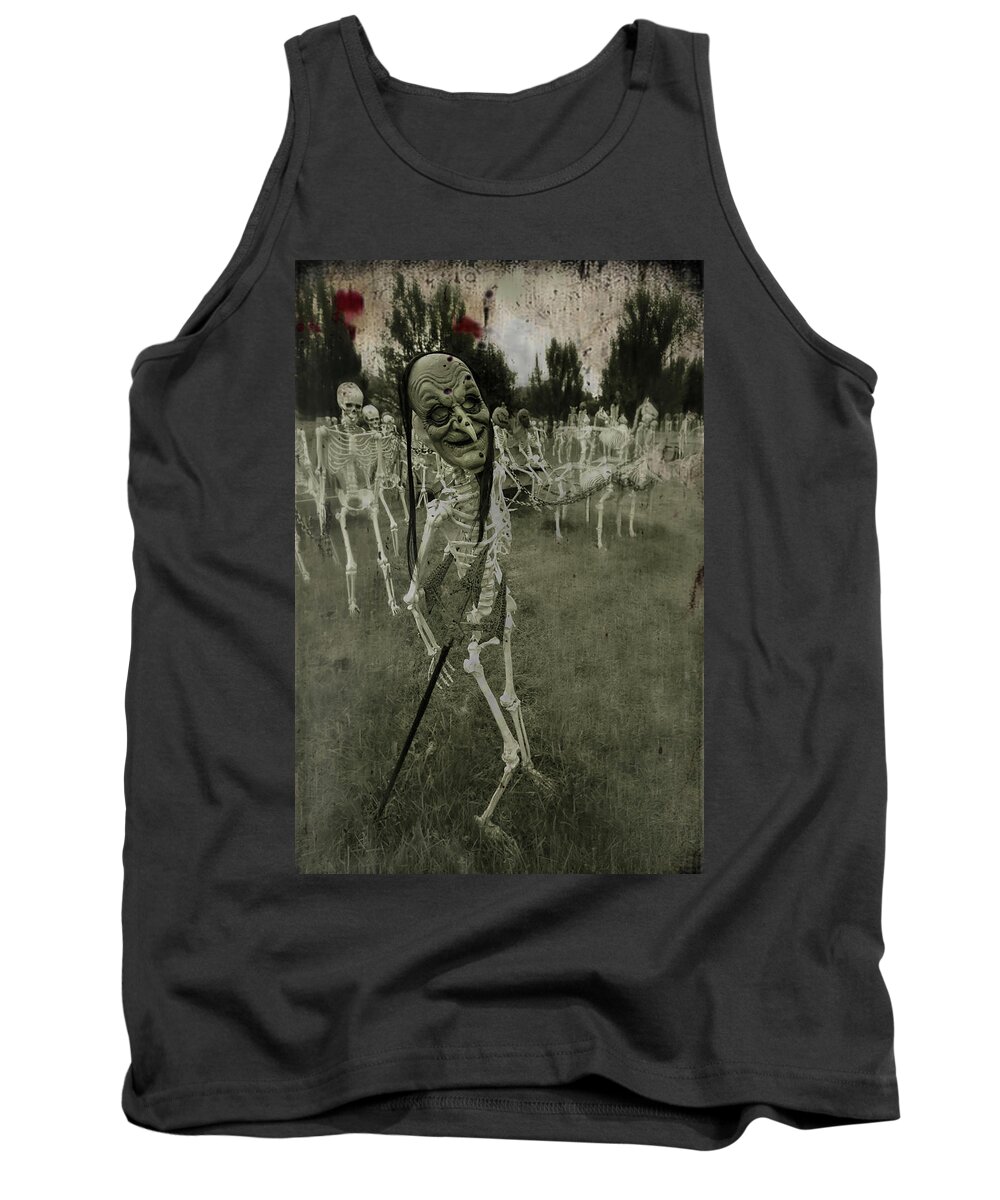 Creepy Tank Top featuring the photograph Creepy Vintage Witch by Carrie Ann Grippo-Pike