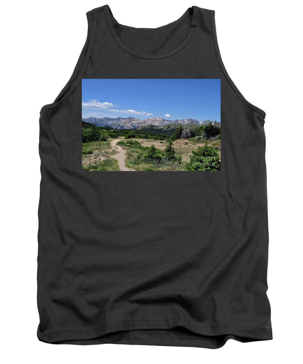 Trail Tank Top featuring the photograph Descending to Timberline by Julia McHugh