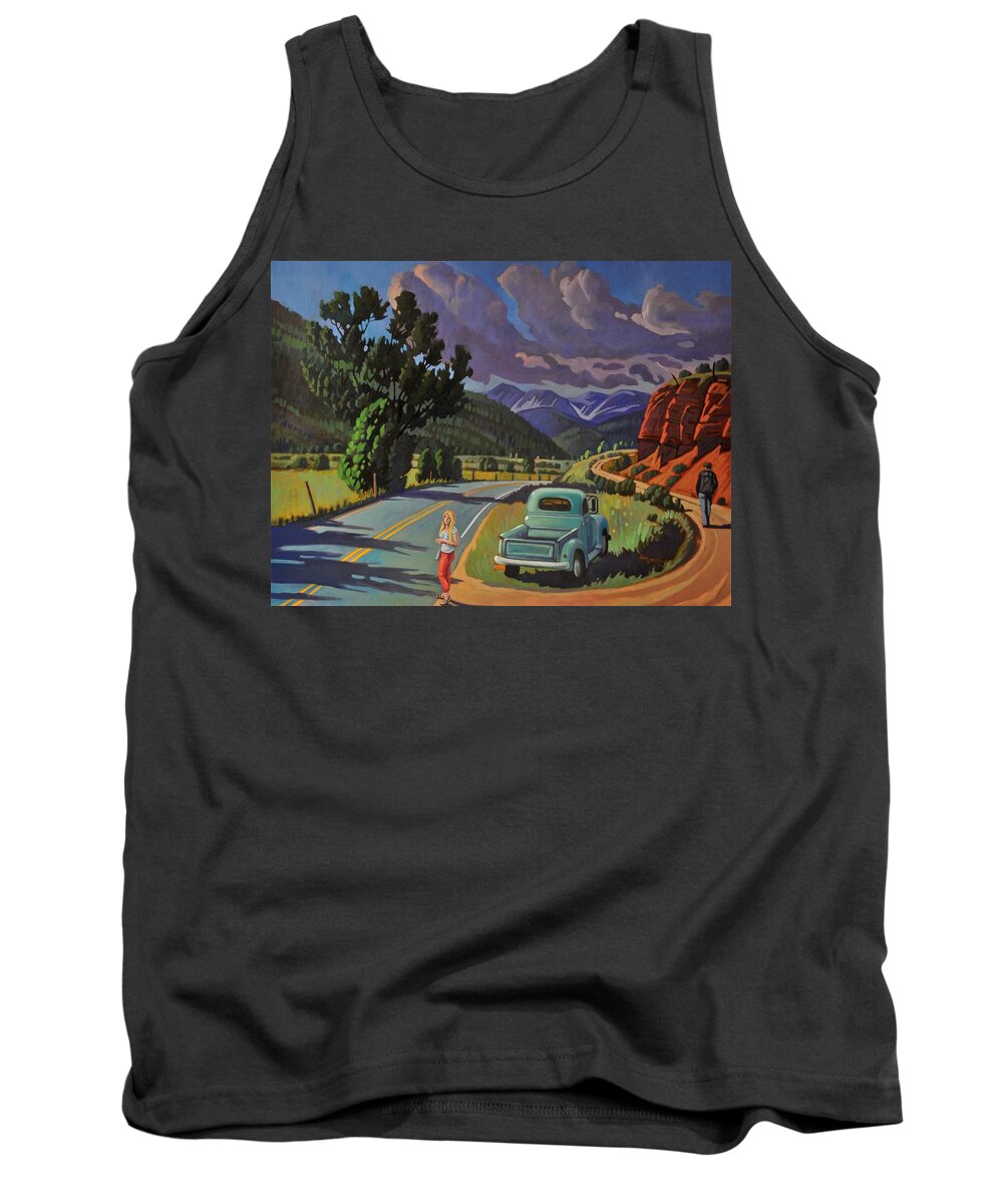 Oil Painting Tank Top featuring the painting Divergent Paths by Art West