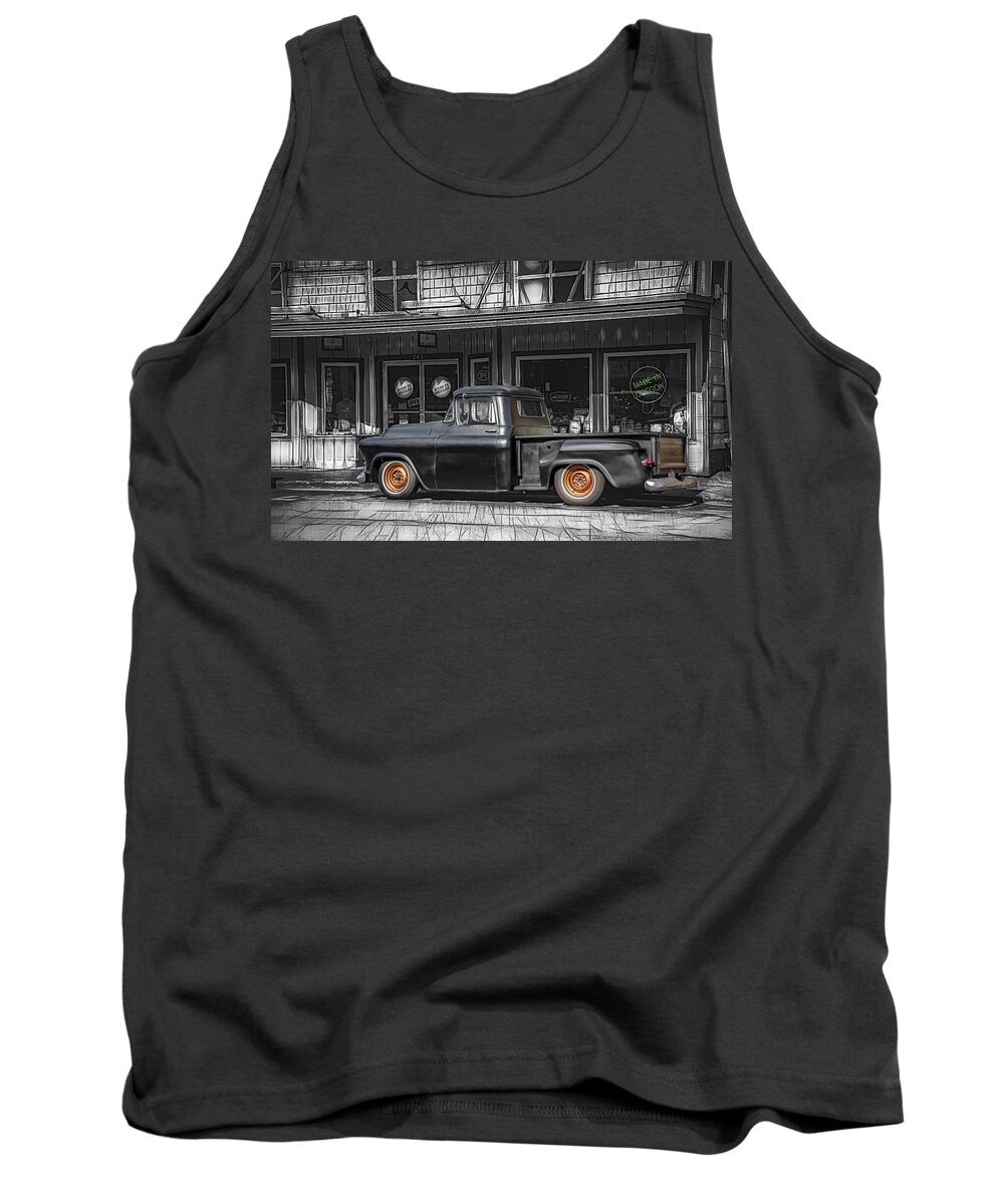 Chevorlet Tank Top featuring the photograph Downtown Truck by Bill Posner
