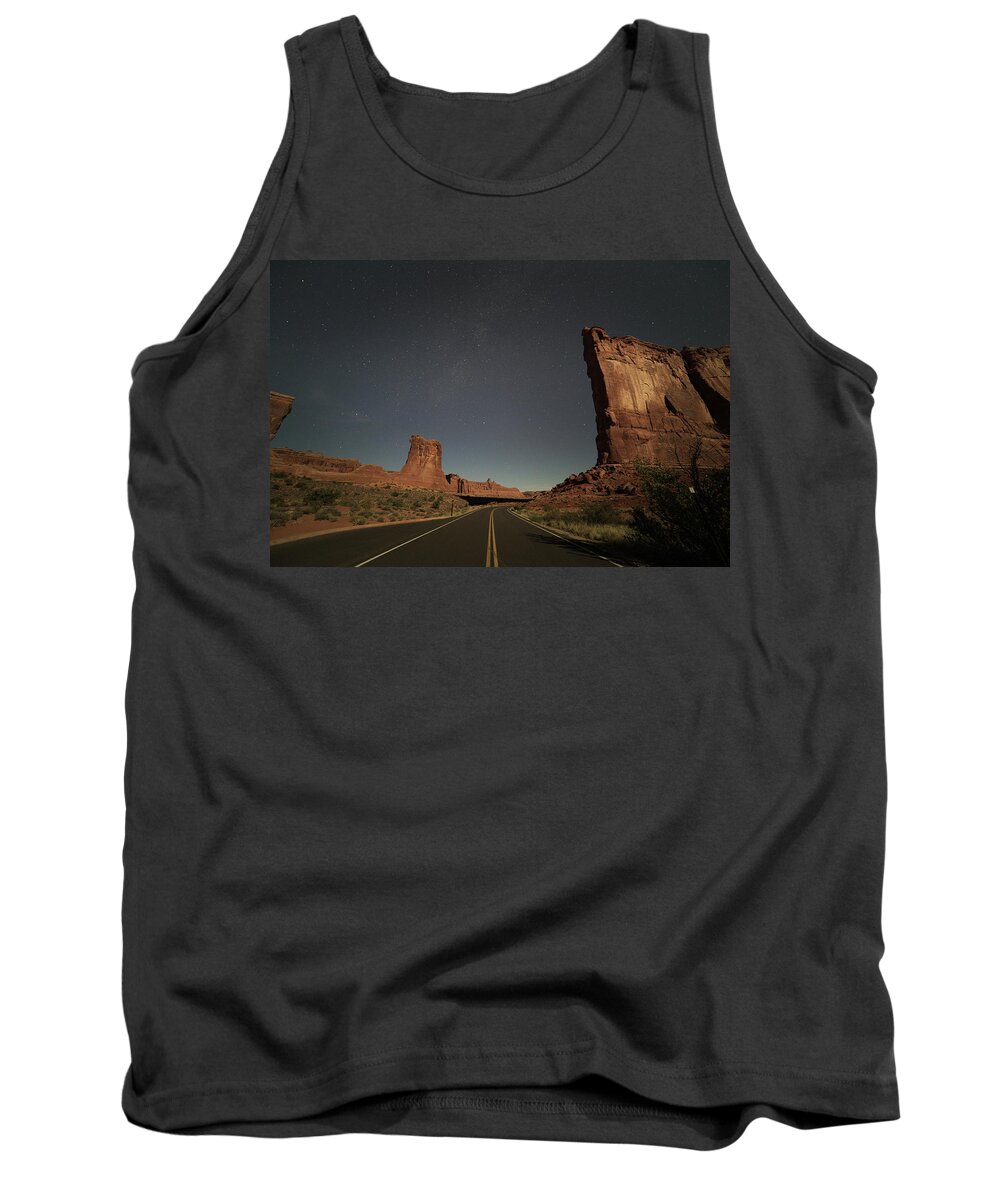 Nightscape Tank Top featuring the photograph Drive Away by Ivan Franklin