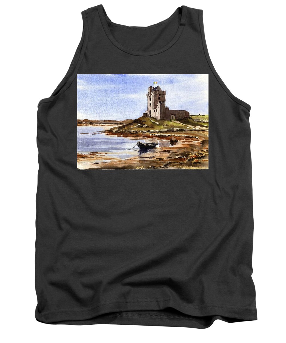 Galway Tank Top featuring the painting Dunguaire Castle, Kinvara. by Val Byrne