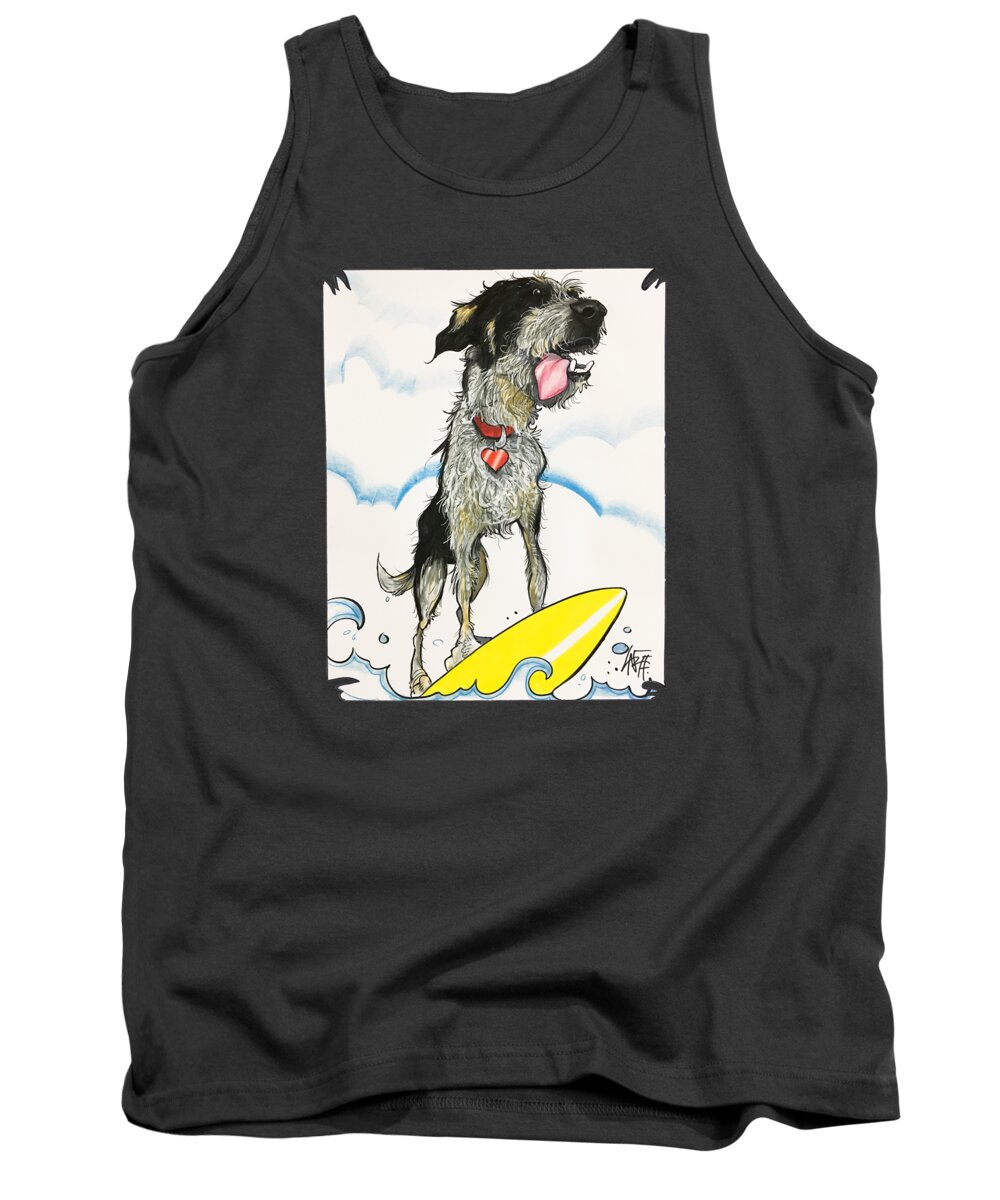 Engels 2639 Tank Top featuring the drawing Engels 2639 by Canine Caricatures By John LaFree