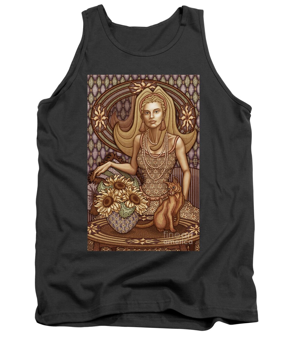 Cat Lady Tank Top featuring the mixed media Exalted Beauty Peyton 2019 by Amy E Fraser