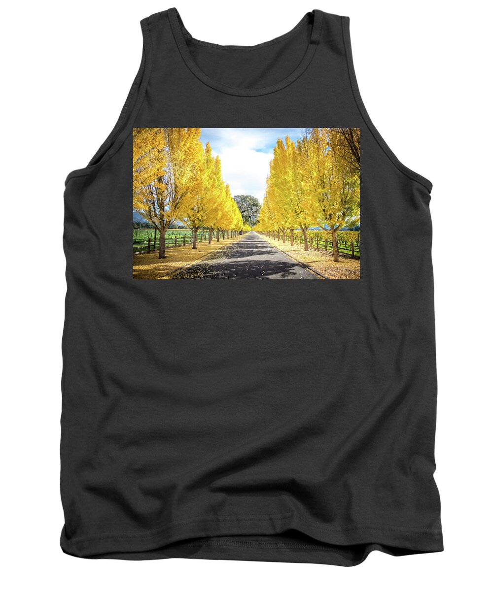 Far Niente Winery Tank Top featuring the photograph Far Niente Driveway by Aileen Savage