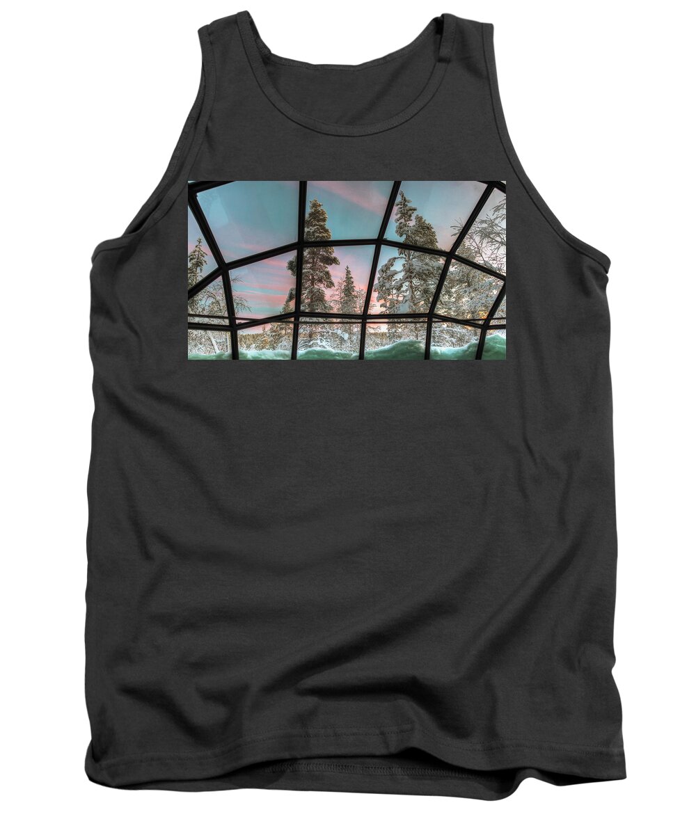 Tourism Tank Top featuring the photograph Finland Igloo by Laura Hedien