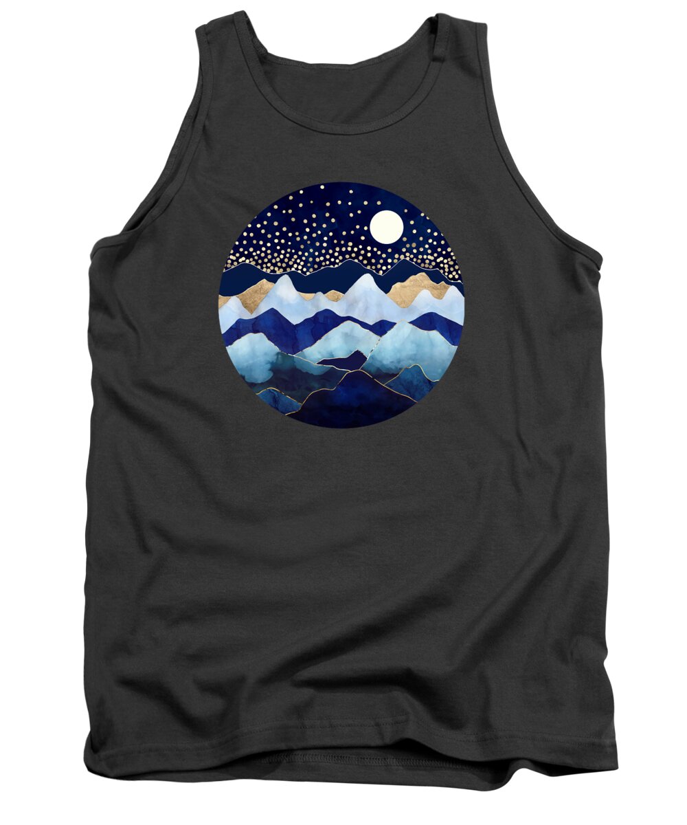 Blue Tank Top featuring the digital art Firefly Stars by Spacefrog Designs