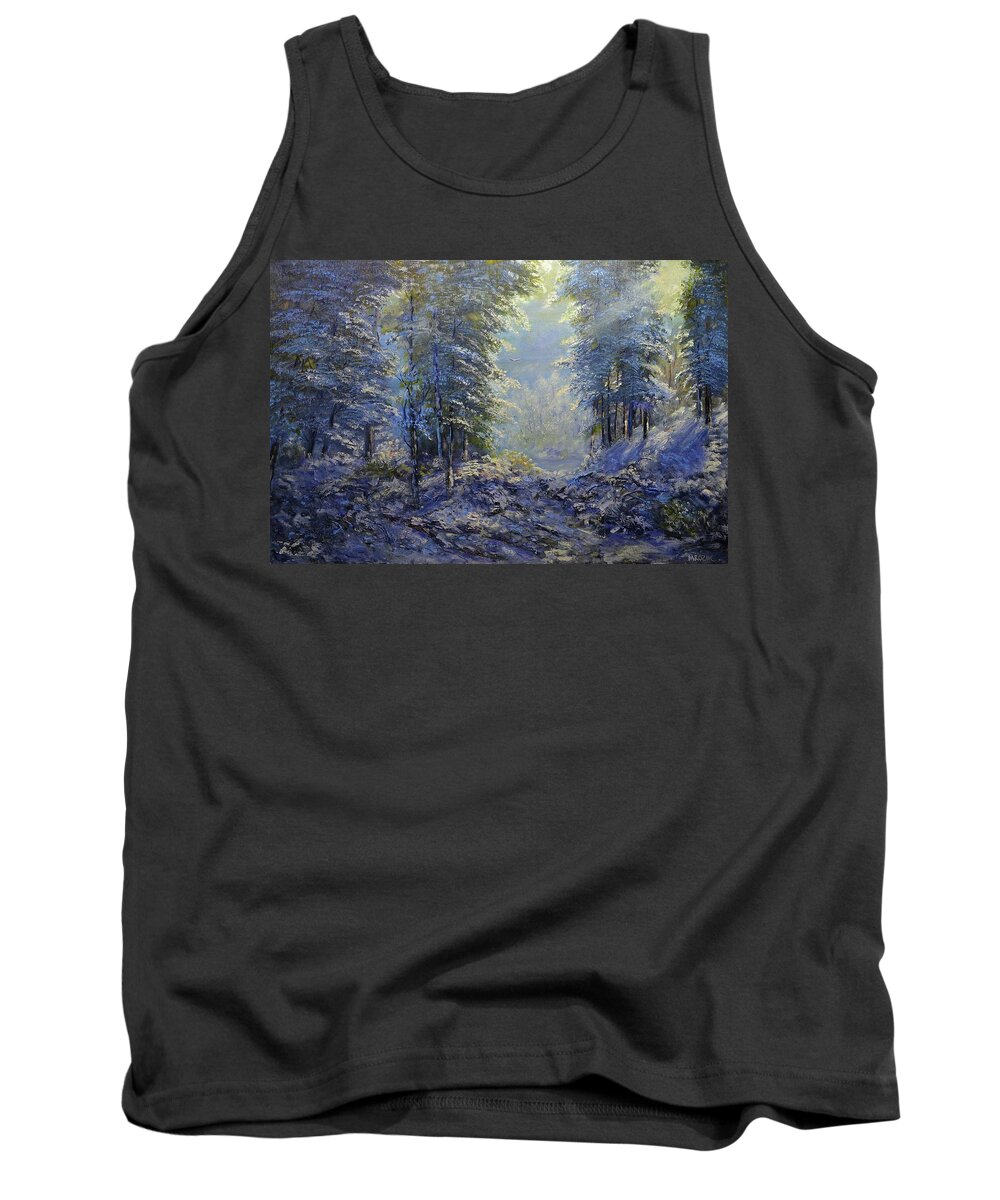 Winter Tank Top featuring the painting First snow fall by Michael Mrozik