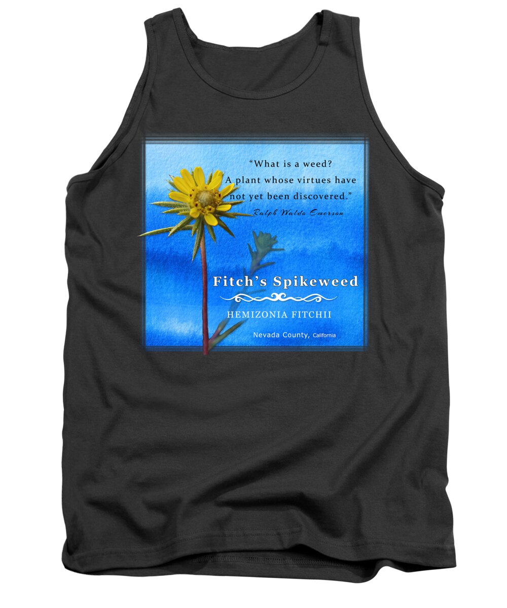 Tarplant Tank Top featuring the digital art Fitch's Spikeweed by Lisa Redfern