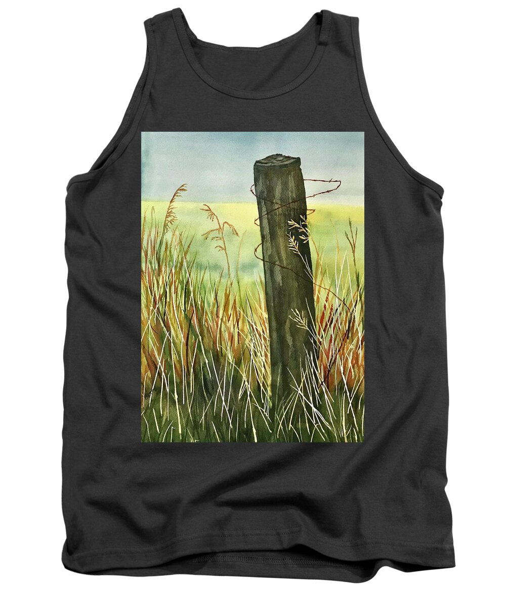 Fence Tank Top featuring the painting Forgotten by Beth Fontenot