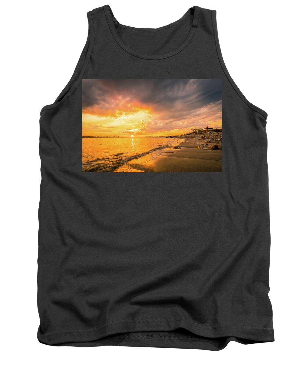 Bunker Tank Top featuring the photograph Fort Foster Sunset Watchers Club by Jeff Sinon