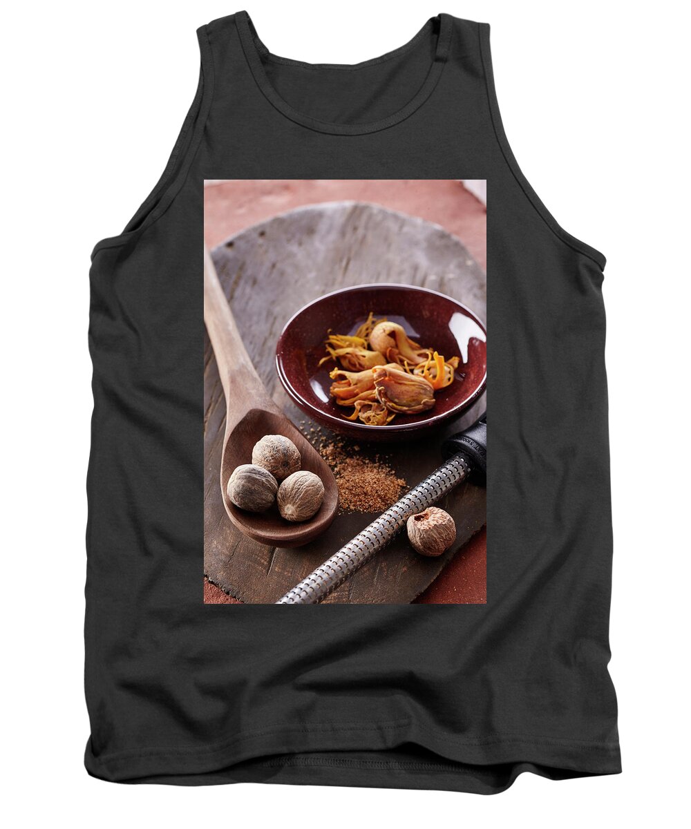 Cuisine At Home Tank Top featuring the photograph Fresh ground nutmeg by Cuisine at Home