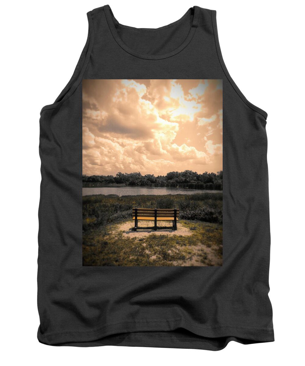 Bench Tank Top featuring the digital art From Here to Eternity by Robert Stanhope