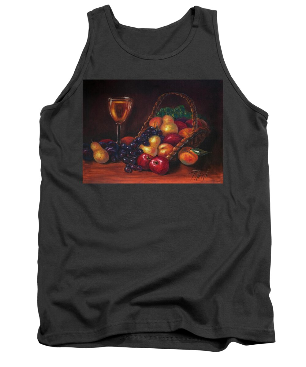 Still Life Tank Top featuring the painting Fruits of the Wine by Lynne Pittard